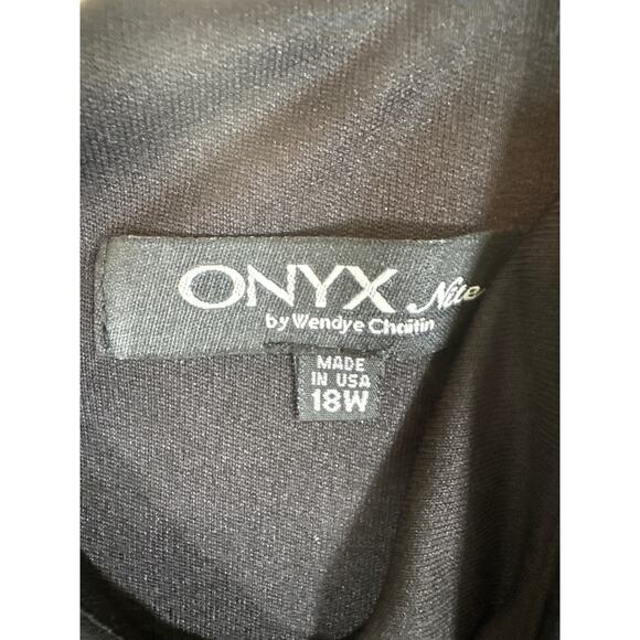 Onyx Nite by Wendy Chaitin Black Dress 18W Gothic Vampire Dark Formal Cocktail - Picture 8 of 10